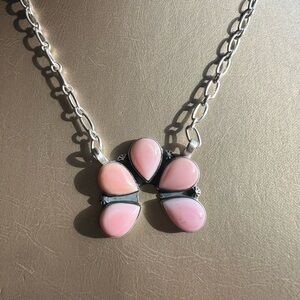 Pink Conch Silver Necklace